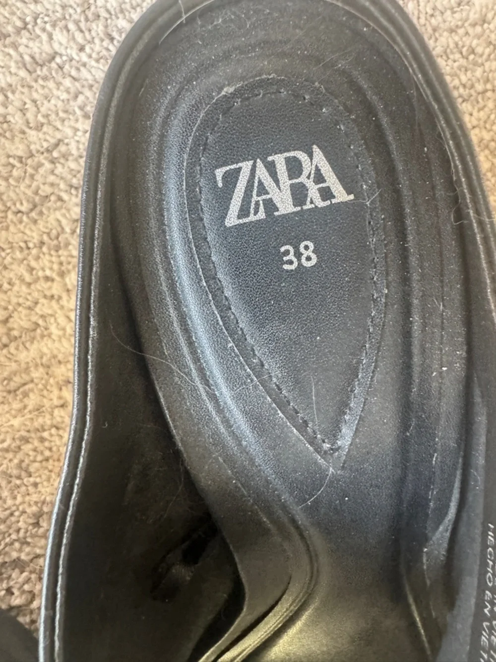 Zara Black Leather Slip-On Mule - Picture 4 of 8